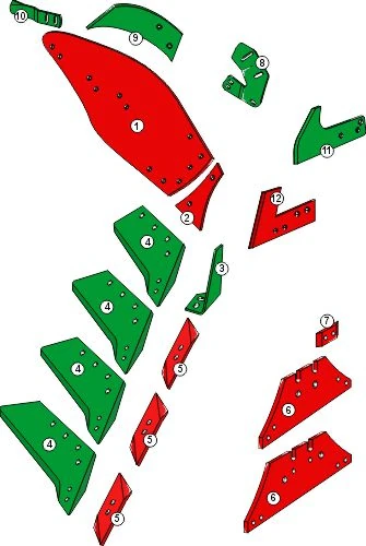 Explosionszeichnung Kverneland Pflugkörper Typ 28